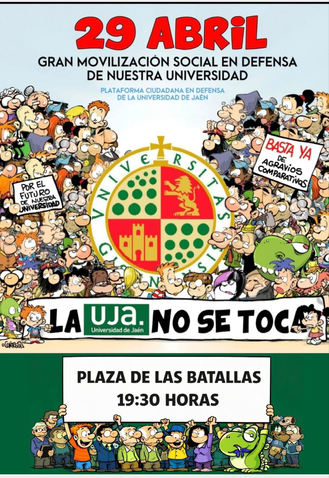 Cartel manifestación 29A - Universidad de Jaén